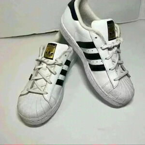 ADDIAS Unisex Kid’s Superstar White Black Stripe Sz 3 School Preppy Classic